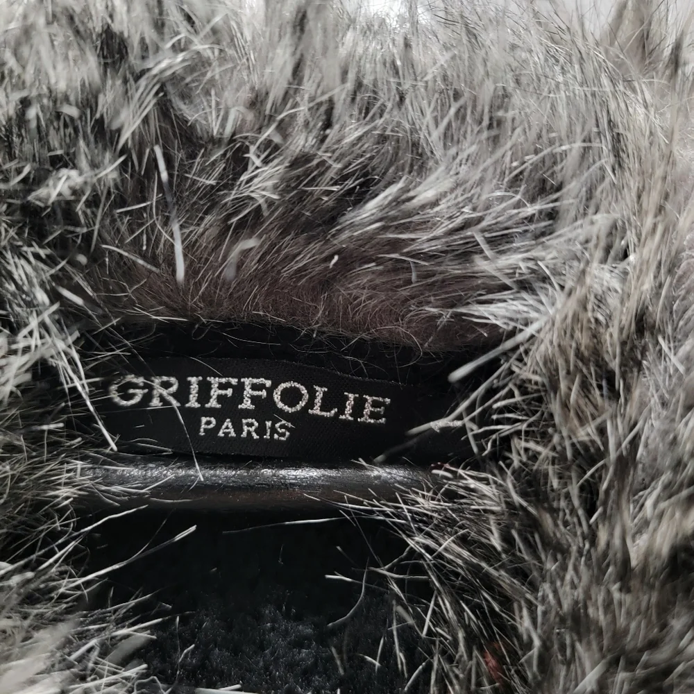 Griffolie Paris Designer Abstract Fur Dress Coat Size 1 - Picture 6 of 7